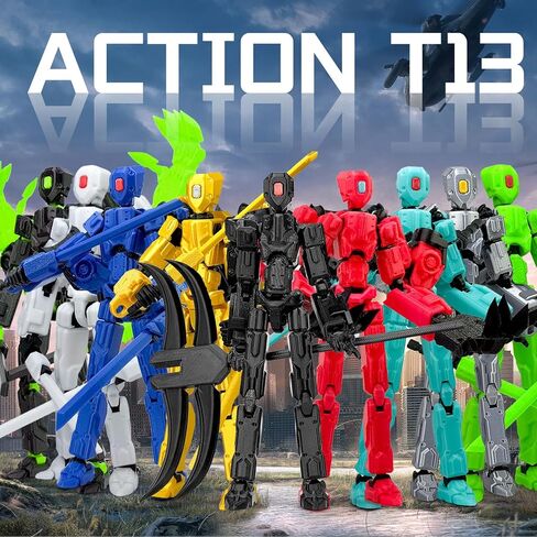 8Inch T13 Assembly Completed Action Figure,3D Printed Multi-Jointed Movable Toy Nova 13 Action Figures Desktop Decorations for Game Lovers Toy (Black) in Saudi Arabia