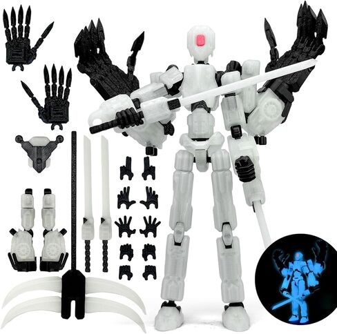 8Inch T13 Assembly Completed Action Figure,3D Printed Multi-Jointed Movable Toy Nova 13 Action Figures Desktop Decorations for Game Lovers Toy (Black) in Saudi Arabia