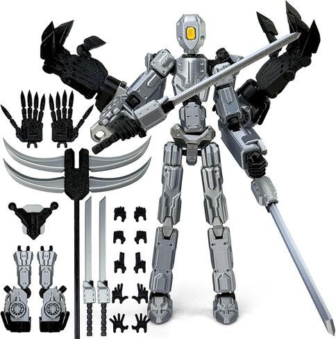 8Inch T13 Assembly Completed Action Figure,3D Printed Multi-Jointed Movable Toy Nova 13 Action Figures Desktop Decorations for Game Lovers Toy (Black) in Saudi Arabia