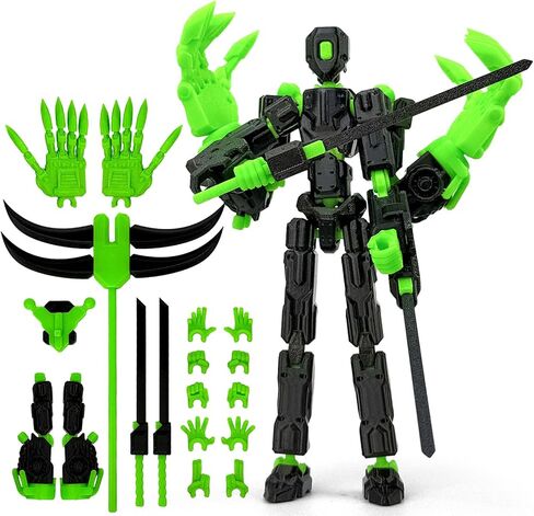 8Inch T13 Assembly Completed Action Figure,3D Printed Multi-Jointed Movable Toy Nova 13 Action Figures Desktop Decorations for Game Lovers Toy (Black) in Saudi Arabia