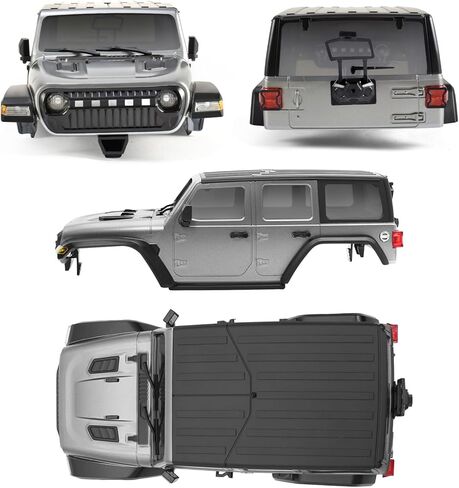 هيكل هيكل RC مقاس 6.1 بوصة - طقم هيكل ABS صلب مع مصدات خلفية أمامية لهيكل الزاحف RC TRX4M Bronco Defender (رمادي) in Kuwait