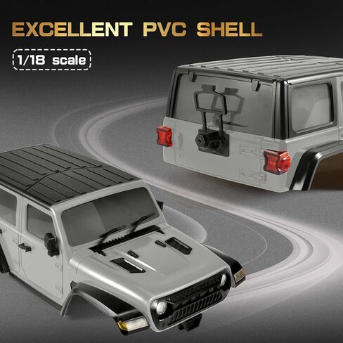 هيكل هيكل RC مقاس 6.1 بوصة - طقم هيكل ABS صلب مع مصدات خلفية أمامية لهيكل الزاحف RC TRX4M Bronco Defender (رمادي) in Kuwait
