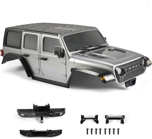 هيكل هيكل RC مقاس 6.1 بوصة - طقم هيكل ABS صلب مع مصدات خلفية أمامية لهيكل الزاحف RC TRX4M Bronco Defender (رمادي) in Kuwait