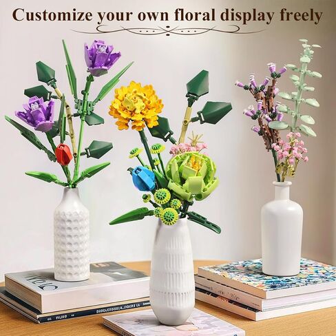 GEVINST Flowers Bouquet Building Set, Artificial Flowers Botanical Collection Kits for Home Decoration, Adults Women Teen Girls Ages 14+, Gifts for Birthdays Valentines Mother's Day in Saudi Arabia