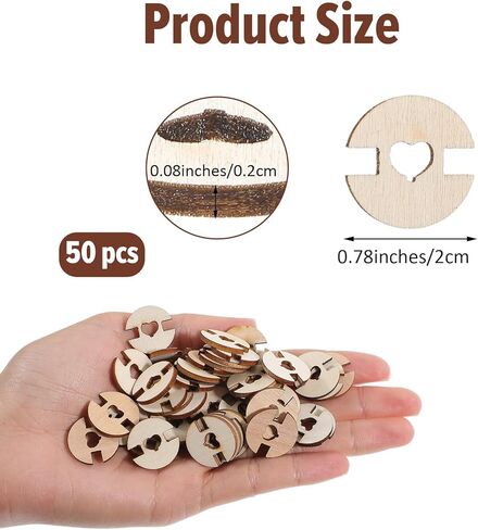 50 PCS Pom Poms Buttons for Hats, 20mm Removable Love Wooden Handmade Buttons, Faux Fur Pom Poms Holder Keepers, Knitted Hat Making Fastener Tool for Knitting Beanies Caps DIY Craft Decoration in Saudi Arabia