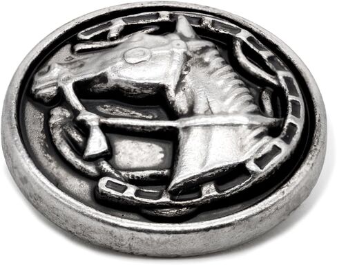 Bezelry 12 Pieces Mare and Horseshoe Metal Shank Buttons. 22mm (7/8 inch)(Retro Silver) in Saudi Arabia