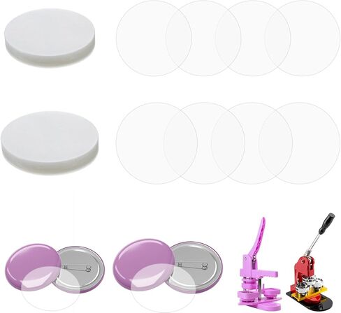200 Pcs Clear Badge Protective Film 58/70mm Button Maker Machine Circle Mylars Button Maker Supplies in Saudi Arabia