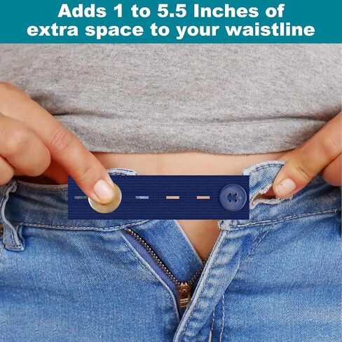 15 PCS Elastic Waist Extenders - Adjustable Button Expander, Maternity Pants Extender, Elastic Adjustable Waistband Button Extenders for Women, Men, Pregnancy (5 Colors) in Saudi Arabia