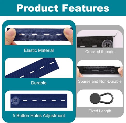 15 PCS Elastic Waist Extenders - Adjustable Button Expander, Maternity Pants Extender, Elastic Adjustable Waistband Button Extenders for Women, Men, Pregnancy (5 Colors) in Saudi Arabia