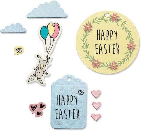 طوابع/طوابع Sizzix Framelits 665065 لعيد الفصح من ليزا جونز، 9 عبوات، متعددة الألوان in Saudi Arabia