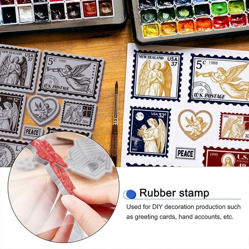 GLOBLELAND Angel Postage Cling Rubber Stamp 22x18cm Vintage Lady Wing EVA Cling Mount Stamps Rubber Stamps Set for Card Making Photo Album Decor Decoration DIY Scrapbooking in Saudi Arabia