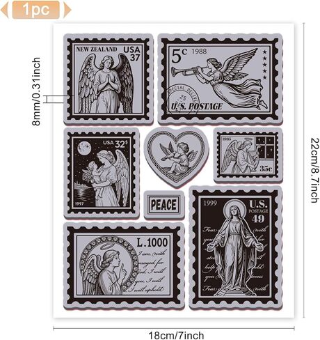 GLOBLELAND Angel Postage Cling Rubber Stamp 22x18cm Vintage Lady Wing EVA Cling Mount Stamps Rubber Stamps Set for Card Making Photo Album Decor Decoration DIY Scrapbooking in Saudi Arabia