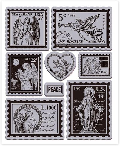 GLOBLELAND Angel Postage Cling Rubber Stamp 22x18cm Vintage Lady Wing EVA Cling Mount Stamps Rubber Stamps Set for Card Making Photo Album Decor Decoration DIY Scrapbooking in Saudi Arabia
