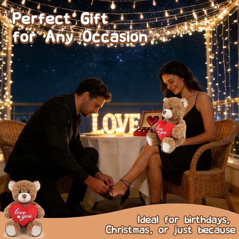 Valentine's Day Teddy Bear Heart-Holding Gift - 8.6 Inch Brown Bear Soft Stuffed Plush Animal, Idea Gift for Her Girlfriend Mom Girls, Cute Plush Toy for Kids Adults in Saudi Arabia