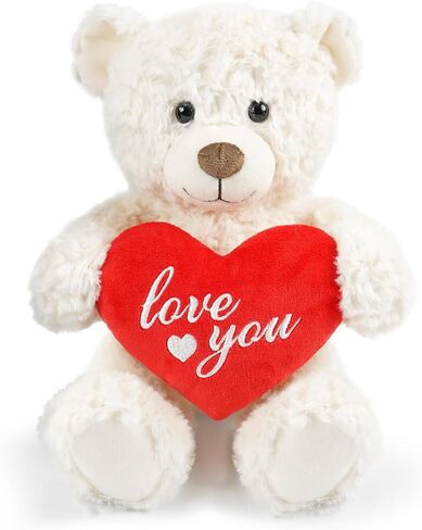 Valentine's Day Teddy Bear Heart-Holding Gift - 8.6 Inch Brown Bear Soft Stuffed Plush Animal, Idea Gift for Her Girlfriend Mom Girls, Cute Plush Toy for Kids Adults in Saudi Arabia