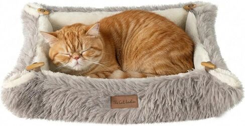 سرير القطط ذو التدفئة الذاتية للسيدات من The Cat - سرير قطط خارجي مُدفأ - وسادة تدفئة غير كهربائية - للقطط الداخلية والخارجية - تصميم مريح ذو وجهين - بني القهوة in Kuwait