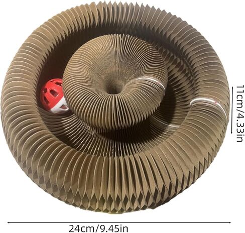 Accordion-Style Corrugated Paper Cat Scratch Pad Bed, Wear-Resistant, Lint-Free, Self-Amusing Nail Sharpening Cat Toy, Collapsible Interactive Pet Toy in Saudi Arabia
