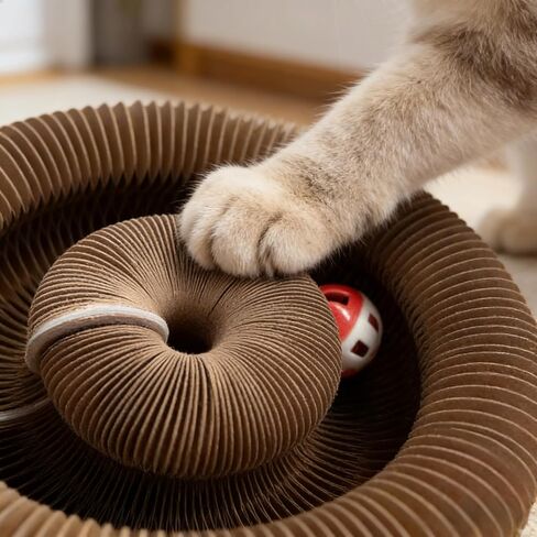 Accordion-Style Corrugated Paper Cat Scratch Pad Bed, Wear-Resistant, Lint-Free, Self-Amusing Nail Sharpening Cat Toy, Collapsible Interactive Pet Toy in Saudi Arabia