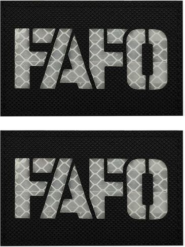 قطعتان من رقعة الخطاف والحلقة المرحة - رقع FAFO العاكسة، شارة الروح المعنوية العسكرية لحقائب الظهر التكتيكية، سترات الجيش، أحزمة الكلاب، سترات خدمة الحيوانات، السترات، الجينز، القبعات، المعدات التكتيكية in Saudi Arabia