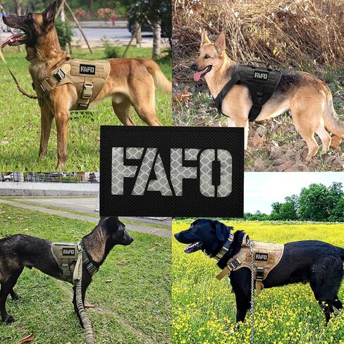 قطعتان من رقعة الخطاف والحلقة المرحة - رقع FAFO العاكسة، شارة الروح المعنوية العسكرية لحقائب الظهر التكتيكية، سترات الجيش، أحزمة الكلاب، سترات خدمة الحيوانات، السترات، الجينز، القبعات، المعدات التكتيكية in Saudi Arabia