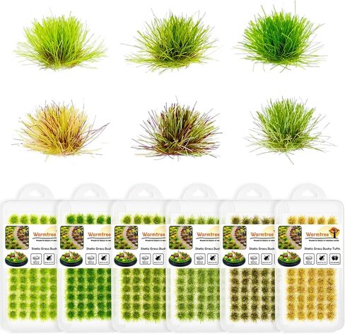 Warmtree 360 Pcs Static Grass Lowland Shrubs Tuft Terrain Model Kit for Train Landscape Railroad Scenery Sand Military Layout Model Miniature Bases and Dioramas in Saudi Arabia