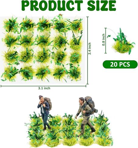 Warmtree Miniature Green Bushy Tufts Lowland Shrubs Tuft Terrain Model Static Scenery Self Adhesive Artificial Model Grass for Terrain Railway Scenery Table Landscape Diorama Supplies in Saudi Arabia