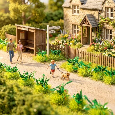 Warmtree Miniature Green Bushy Tufts Lowland Shrubs Tuft Terrain Model Static Scenery Self Adhesive Artificial Model Grass for Terrain Railway Scenery Table Landscape Diorama Supplies in Saudi Arabia