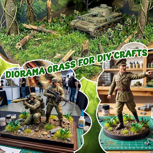 Warmtree Miniature Green Bushy Tufts Lowland Shrubs Tuft Terrain Model Static Scenery Self Adhesive Artificial Model Grass for Terrain Railway Scenery Table Landscape Diorama Supplies in Saudi Arabia