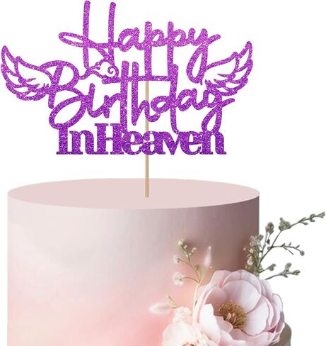 غلاف كعكة عيد ميلاد سعيد سماوي، غلاف كعكة عيد ميلاد هيفنسنت للنساء والرجال، زخرفة كعكة جناح الملاك السماوي باللون الأزرق السماوي لمستلزمات حفلات الجنازة in Kuwait