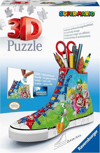 Ravensburger - حذاء سوبر ماريو الرياضي - أحجية الصور المقطوعة ثلاثية الأبعاد - قم ببناء حذاء رياضي بالحجم الكامل مع عمل فني كلاسيكي لماريو - 108 قطعة بلاستيكية متينة - جودة ممتازة - للعرض أو الاستخدام للتخزين in Saudi Arabia