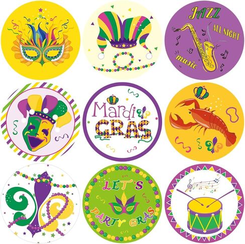 Mardi Gras Sticker for Kids 200Pcs Per Roll for Party Decorations in Saudi Arabia