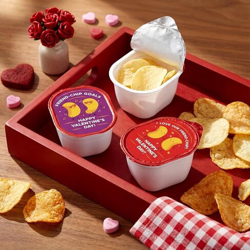 60 Pcs Friend-chip Themed Valentine's Day Stickers Potato Chips Valentines Party Favor Stickers Labels for Snack Size Chips Friends Gift Wrapping in Saudi Arabia