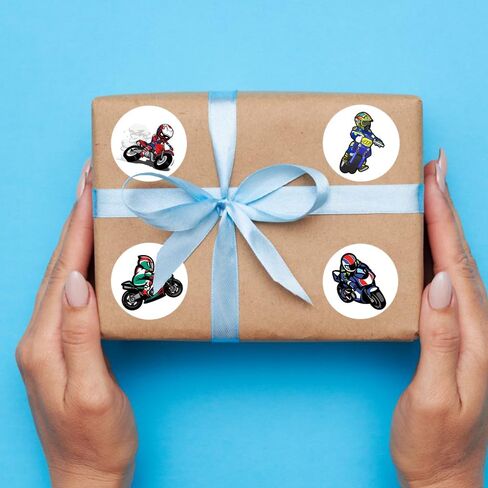 600 Pcs Dirt Bike Stickers for Kids 1.5 Inch Round Motorcycle Stickers Roll for Kids Boys Dirt Bike Party Favors Birthday Decoration Supplies Reward Stickers in Kuwait