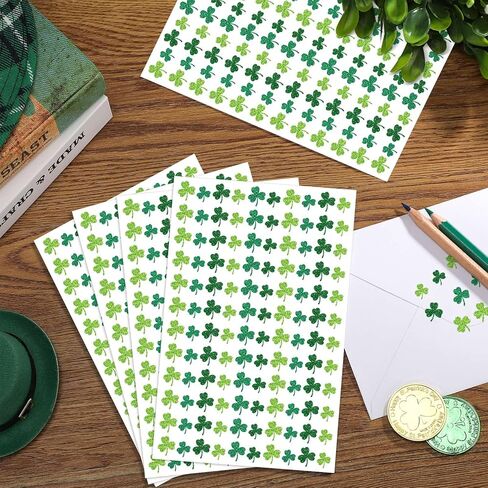 Gueevin 1200 Pcs Glitter Shamrock Stickers Mini St. Patrick's Day Clover Stickers Irish Day Themed Party Holiday Gifts for Teacher Reward Sheet Home Favor Gift Supplies in Saudi Arabia