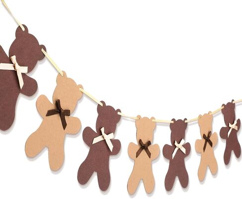 Moukeren We Can Bearly Wait Teddy Bear Garland Teddy Bear Gender Reveal Banner Neutral Boho Baby Shower Birthday Decoration Hanging Decor Banner for Bearly Wait Baby Shower Birthday Supplies in Saudi Arabia