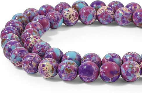 YQQYG 50 Pcs 8mm Gemstone Beads, Stone Beads for Jewelry Making for Jewelry Making DIY Colorful Round Stone Bead in Kuwait