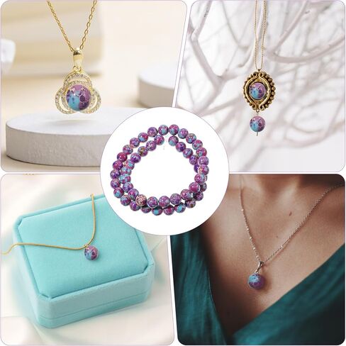 YQQYG 50 Pcs 8mm Gemstone Beads, Stone Beads for Jewelry Making for Jewelry Making DIY Colorful Round Stone Bead in Kuwait