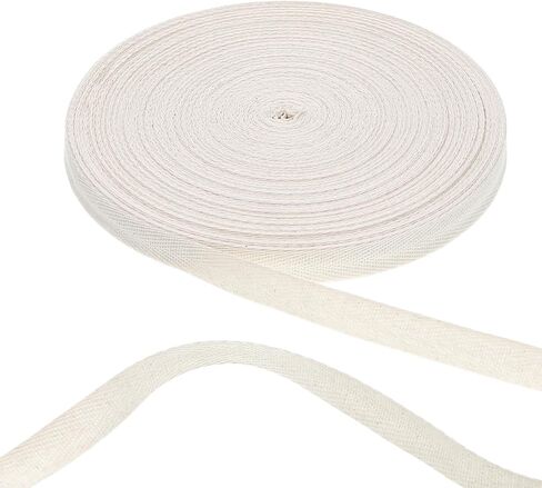 Cotton Twill Tape Ribbon Natural Cotton Twill Tape 55 Yards 0.6 Inch Wide Soft Natural Ribbon Bunting Bias Tapes Herringbone Webbing Tapes Roll for Sewing DIY Crafts Gift Wrapping Home Decor in Saudi Arabia