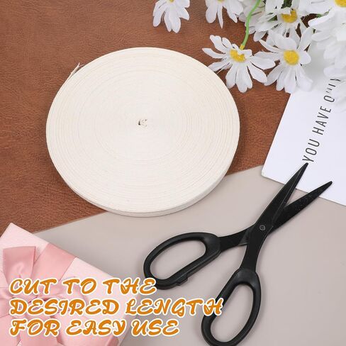 Cotton Twill Tape Ribbon Natural Cotton Twill Tape 55 Yards 0.6 Inch Wide Soft Natural Ribbon Bunting Bias Tapes Herringbone Webbing Tapes Roll for Sewing DIY Crafts Gift Wrapping Home Decor in Saudi Arabia