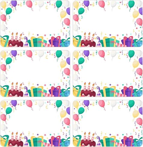 Lucleag 180PCS Birthday Name Tags Stickers, Cake Balloons Name Stickers Gift Tags Name Labels Sticker for Kids Classroom Office Students Clothes Birthday Party, 2x3 inch in Saudi Arabia