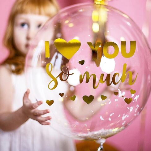 ملصقات بالونات I Love You، أنت أفضل ملصقات بالون بوبو، ملصقات تزيين الحروف اليدوية، عيد الحب، الذكرى السنوية لعيد الأم، لوازم الحفلات 8 قطع in Kuwait