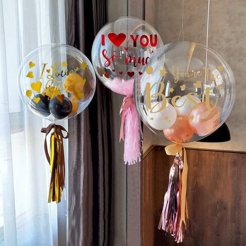 ملصقات بالونات I Love You، أنت أفضل ملصقات بالون بوبو، ملصقات تزيين الحروف اليدوية، عيد الحب، الذكرى السنوية لعيد الأم، لوازم الحفلات 8 قطع in Kuwait