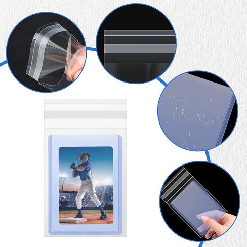 DEDC 200 Pcs Team Bag Top Loaders for Cards, 3" X 4" Top Loader Rigid Trading Cards Sleeves Hard Plastic Protective for Baseball Sports Collectibles Team Set Bags (100pc Top Loader + 100Pc Sleeves) in Kuwait