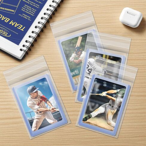 DEDC 200 Pcs Team Bag Top Loaders for Cards, 3" X 4" Top Loader Rigid Trading Cards Sleeves Hard Plastic Protective for Baseball Sports Collectibles Team Set Bags (100pc Top Loader + 100Pc Sleeves) in Kuwait