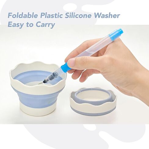 مجموعة طلاء بالألوان المائية 50 لونًا، مجموعة رسم مع كتاب تلوين، فرش مياه، غسالة، صندوق تخزين، إسفنجة كبيرة وقلم رصاص ميكانيكي، مستلزمات فنية، مجموعة ألوان مائية للسفر، هواة الهواة in Kuwait