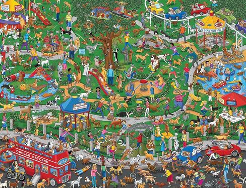 Springbok - The Dog Park - 500 Piece Jigsaw Puzzle- Cartoon Illustration of Dog Park by Steven Skelton in Saudi Arabia