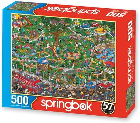 Springbok - The Dog Park - 500 Piece Jigsaw Puzzle- Cartoon Illustration of Dog Park by Steven Skelton in Saudi Arabia