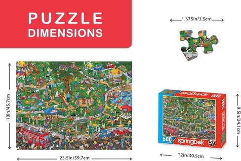 Springbok - The Dog Park - 500 Piece Jigsaw Puzzle- Cartoon Illustration of Dog Park by Steven Skelton in Saudi Arabia