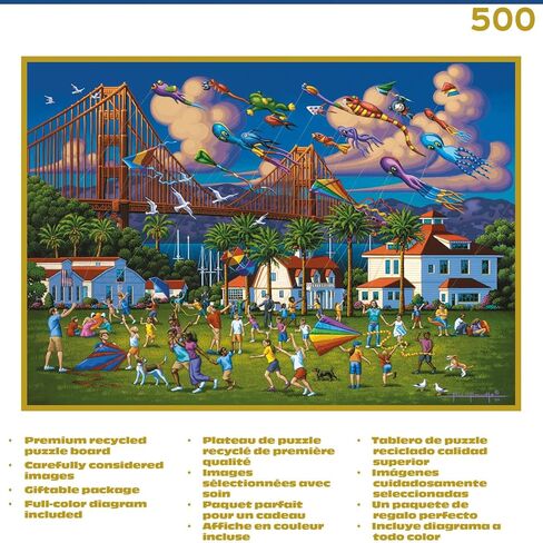 Buffalo Games - Gold - Eric Dowdle - Golden Gate Bridge - 500 Piece Jigsaw Puzzle for Adults - Challenging Puzzle Perfect for Game Nights in Saudi Arabia