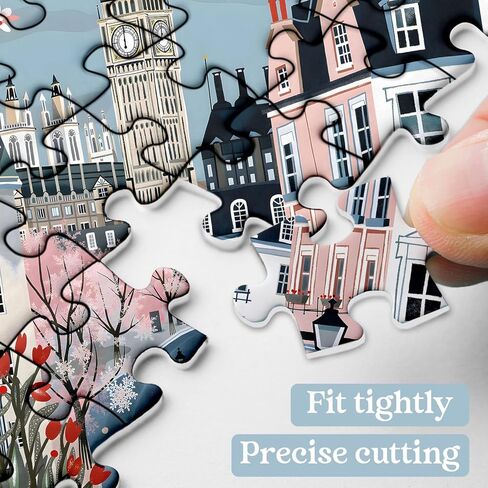 London Spring Puzzles for Adults 1000 Pieces, European Street Landscape Jigsaw Puzzle, Romantic Travel Scene Puzzle in Saudi Arabia